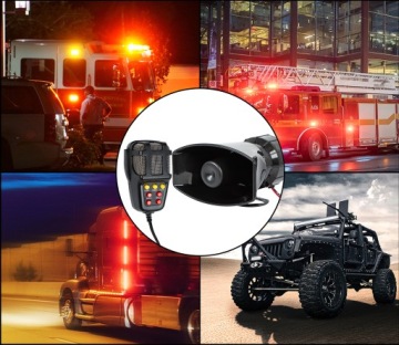 Elektroninė policijos sirena, stogo megafonas 100W 108dB 7 tonų aliarmas 30-518# – nuotrauka 10