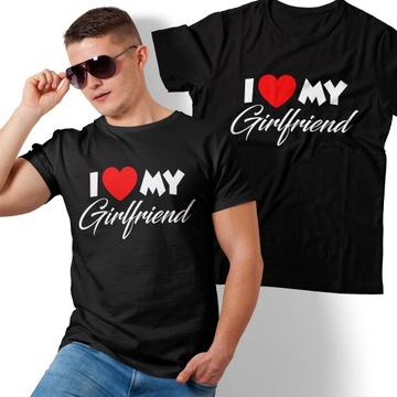 KOSZULKA NA WALENTYNKI DZIEŃ CHŁOPAKA MĘSKA - I LOVE MY GIRLFRIEND | M