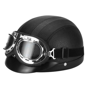 Kask MOTOCYKLOWY ORZESZEK hełm retro gogle GRATIS
