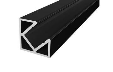 Zestaw Profil led super slim p3-5 kątowy czarny 1m+ klosz