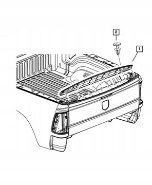 DODGE RAM DS 2009-2018 НАКЛАДКА НА ВЕРХНЮЮ ЗАДНЮЮ ДВЕРЬ 55372052AH