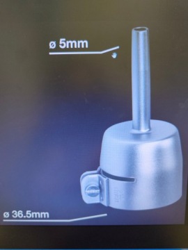 Трубчатая насадка Ø5(8) мм, изогнутая на 15°; (входное отверстие Ø37 мм)