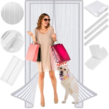 MOSKITIERA na DRZWI OKNO BALKONOWE BARDZO MOCNA 6w1 140/150/160 x 210/220cm