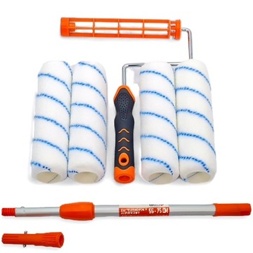 ZESTAW MOTIVE 4x WAŁEK NYLON UCHWYT KIJ 55cm do farb rozcieńczalnikowych