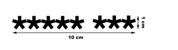 Czarna NAKLEJKA 8 Gwiazdek Naklejki Anty PIS 10cm
