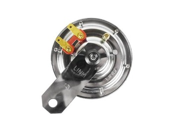 Рожок, звуковой сигнал, круглый, хром, 12в