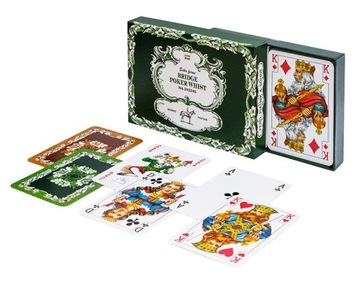 Karty podwójne, liście dębu. Piatnik