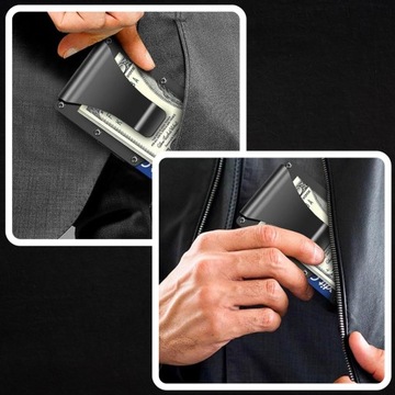 Męski pojemny portfel metalowy elegancki Etui na karty futerał pokrowiec