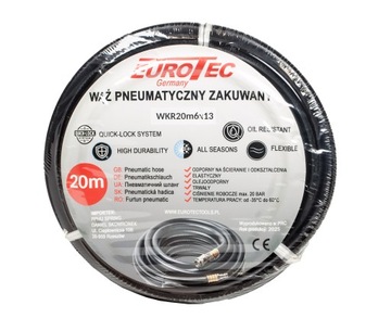 ПНЕВМАТИЧЕСКИЙ РЕЗИНОВЫЙ ШЛАНГ 20М ДЛЯ КОМПРЕССОРА, ОБРУЧЕННЫЙ ШЛАНГ 20 БАР