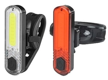 OŚWIETLENIE ROWEROWE ZESTAW 10 LED AZIMUT COB USB