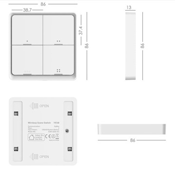 Пульт 4 канала 12 прог черный KT ZigBee серия TUYA