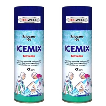 2x ICEMIX SZTUCZNY LÓD ZAMRAŻACZ W SPRAYU NA URAZY I KONTUZJE 400 ml