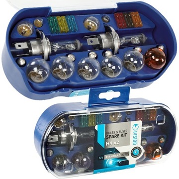 НАБОР АВТОМОБИЛЬНЫХ ЛАМПОК ПРЕДОХРАНИТЕЛЕЙ НАБОР ЗАПАСНОГО БАКА 2x H4