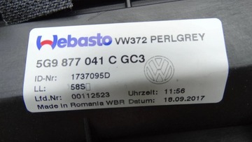 RÁMEČEK STŘEŠNÍHO OKNA 5G9877041C VW GOLF VII KOMBI