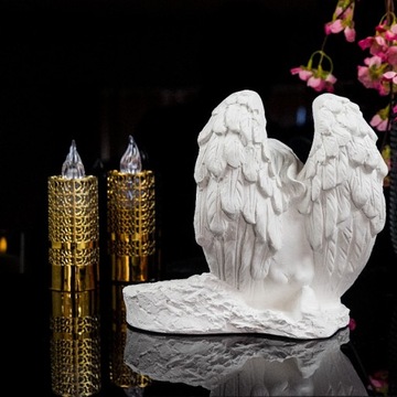 СЕРАЯ ГИПСОВАЯ ФИГУРКА Гробница СОЛНЕЧНАЯ СВЕТОДИОДНАЯ ЛАМПА