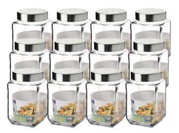 POJEMNIKI SZKLANE RUBI 12x700ML BIAŁE