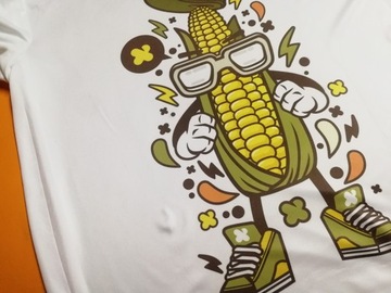 T-shirt śmieszna koszulka sportowa z nadrukiem KUKURYDZA w okularkach