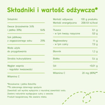 BOBOVITA Персики и яблоки, 125г - короткий финик