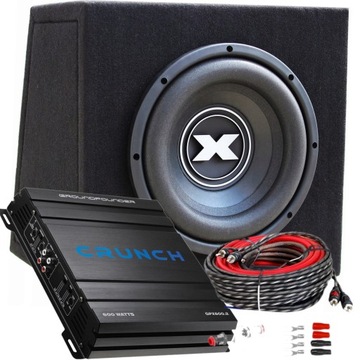 Skrzynia Excursion SX.v2-12S4 + Crunch + Kable 400W RMS Ciśnieniowa MDF