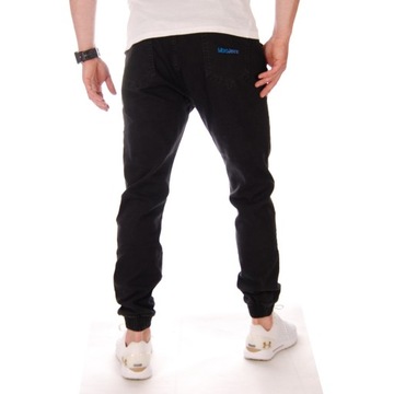 MORO SPORT Spodnie Joggery BLUE BLACK JEANS / M