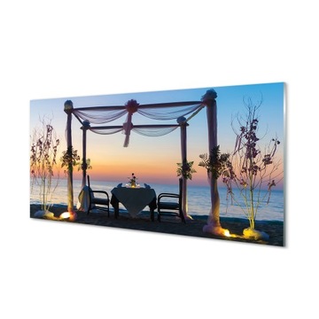 Kuchenny panel szklany Morze zachód kolacja 100x50
