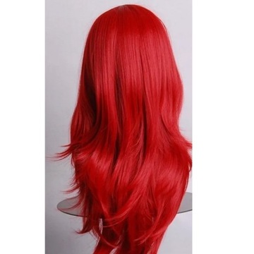 PERUKA MAŁA SYRENKA WŁOSY CZERWONE WIG STRÓJ DLA DOROSŁYCH COSPLAY