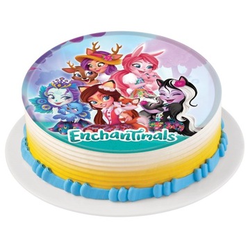 BARDZO GRUBY OPŁATEK NA TORT Enchantimals 20 cm