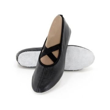 Baletki Skórzane do Tańca Domowe Czarne - 33