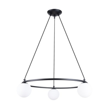 Nowoczesna lampa wisząca Żyrandol YOLI 3 aluminium/czarny szkło Sollux led