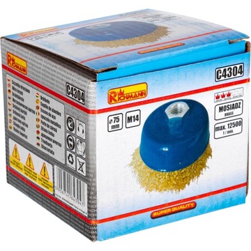 Проволочная передняя щетка для УШМ 75 мм, латунь C4304