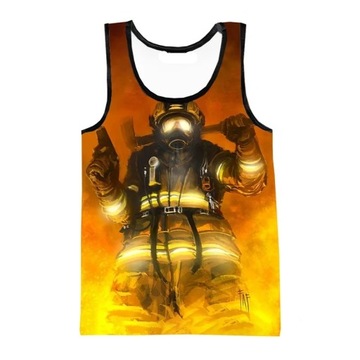 Koszulka bez rękawów 3D Print Firemen Graphic