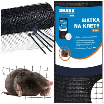 SIATKA NA KRETY 2x200m 30g/m2 POD TRAWNIK PRZECIW KRETOM NORNICE + KOŁKI