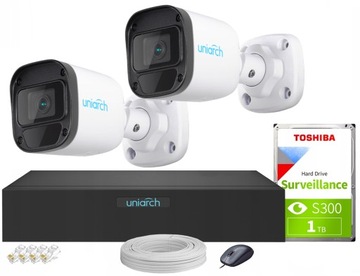 Zestaw monitoringu IP PoE 2 Kamery Zewnętrzne
