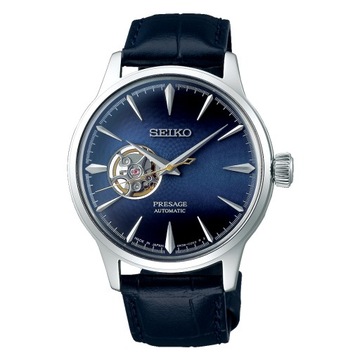 Zegarek męski Seiko SSA405J1 Presage Niebieski automatyczny Open Heart 5ATM