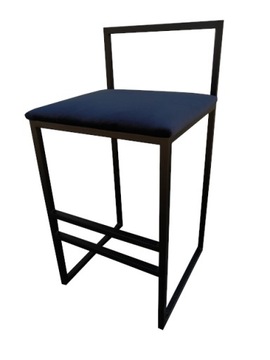Hoker loftowy metalowy czarny industrial krzesło