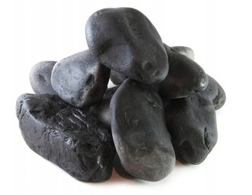 Крупная черная итальянская галька NERO EBANO 4-6см 25кг