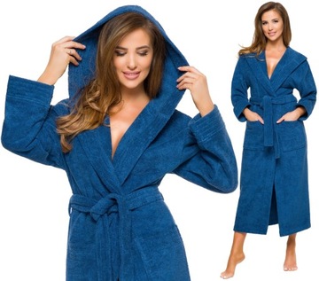 FROTTE DŁUGI BAWEŁNIANY SZLAFROK DAMSKI PODOMKA S