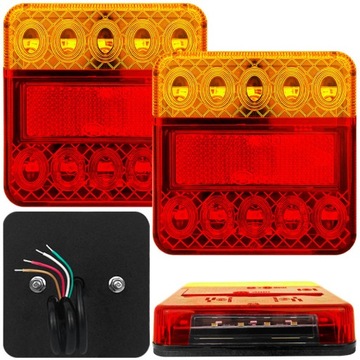 LAMPA TYLNA ZESPOLONA PRZYCZEP LED DIODOWA 12/24V UNIWERSALNA LAWETA KPL