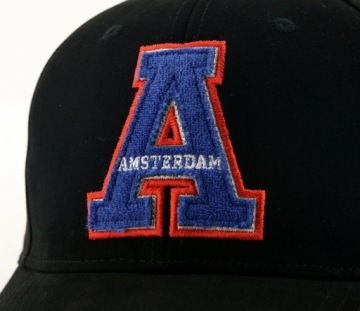 Бейсболка мужская молодежная AMSTERDAM 55-60см GANJA Черная Вышивка