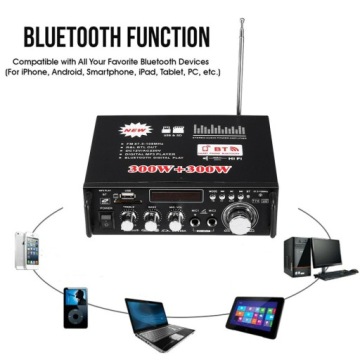 HiFi усилитель радио пульт дистанционного управления 600W BT USB 12V/230V