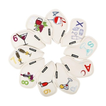 Набор из 10 шт. чехлов на голову для клюшек для гольфа из искусственной кожи