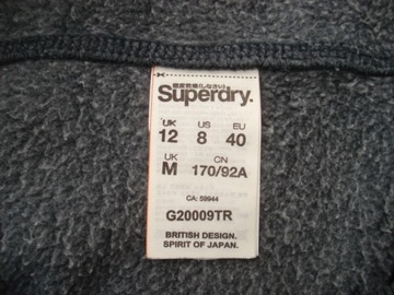 SUPERDRY Szara Bluza Damska na Zamek r L