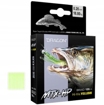 Plecionka DRAGON MTX-HP YELLOW / Momoi 0,10mm/135m