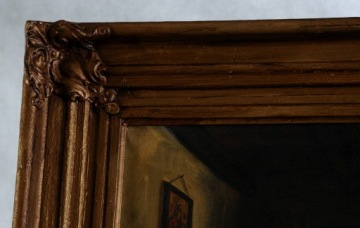 «ЖЕНЩИНА, ЧИСТЯЩАЯ ЯБЛОКИ» — ПРЕКРАСНАЯ СТАРИННАЯ ХОЛСТОВАЯ КАРТИНА!!!