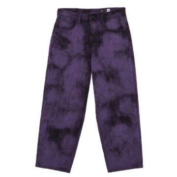 Spodnie męskie proste VOLCOM fioletowe bawełniane jeansowe luźne r. W32