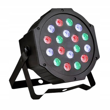 KOLOROFON LAMPA 18 LED STROBOSKOP RGB REFLEKTOR NA IMPREZĘ LAMPA DJ