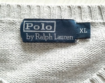POLO by RALPH LAUREN KNIT SWEATER Bawełniany Gruby Męski Sweter XL
