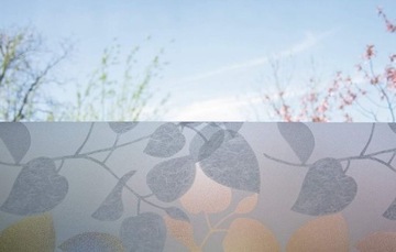 СТАТИЧЕСКАЯ ФОЛЬГА ДЛЯ СТЕКЛА 67,5 СМ НА МЕТР - ЛИСТЬЯ