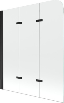 MEXEN PARAWAN NAWANNOWY 3 SKRZYDŁOWY 120 CM BLACK