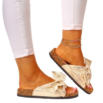 СТИЛЬНЫЕ ЖЕНСКИЕ ЛЕТНИЕ ПРОБКОВЫЕ ШЛЕПАНКИ С БАНТОМ